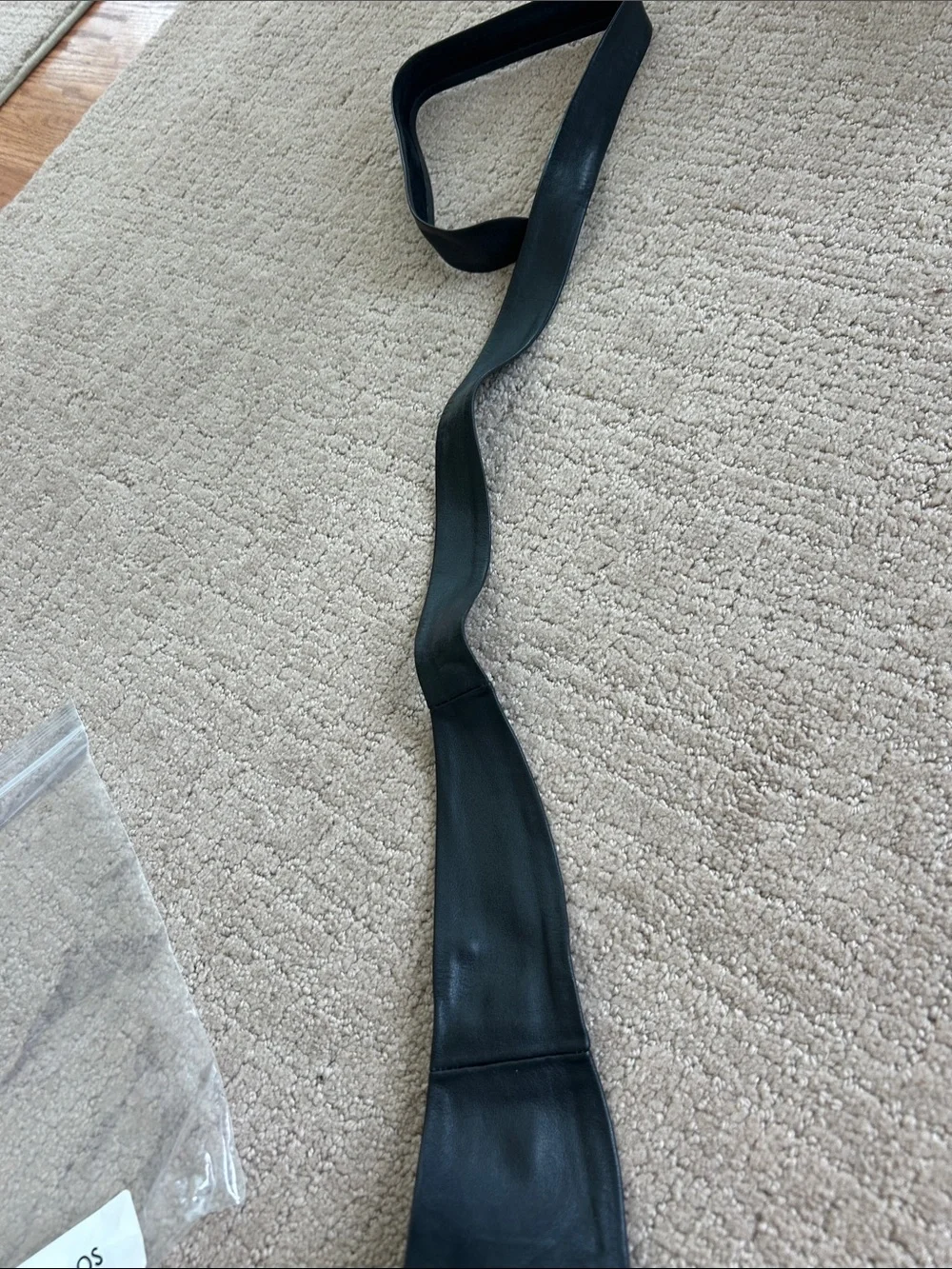 Ada Black Leather Obi-Style Belt with Long Tie Ends